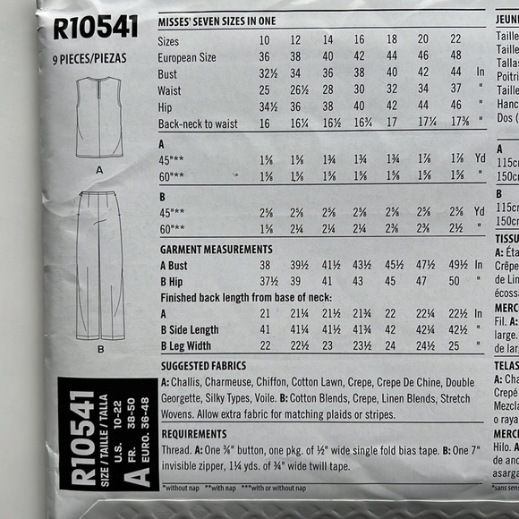 Lot of 4 Recent EASY SEWING PATTERNS New Look R10541 R10279 R10274 R 10286 - Picture 9 of 14